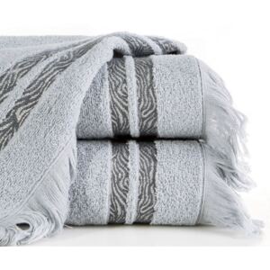 Bavlněný froté ručník s aplikací INKA 50x90 cm, stříbrná, 485 gr Mybesthome Varianta: ručník - 1 kus 50x90 cm