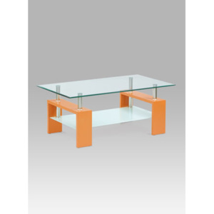 Autronic Konferenční stůl , oranžová/sklo čiré AF-2024 ORA