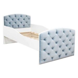 DIP-MAR Dětká postel s čalouněním QUEEN šedá/světlé modrá 80x160 cm