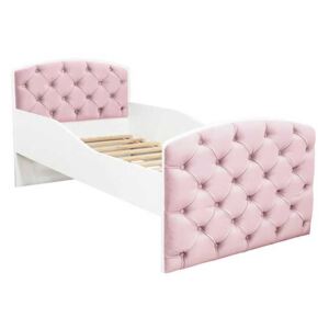 DIP-MAR Dětká postel s čalouněním QUEEN růžová 80x160 cm