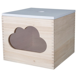 Bloomingville Dřevěný úložný box s motivem obláčku