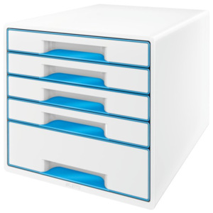 Leitz Box zásuvkový WOW 5 zásuvek modrý/bílý