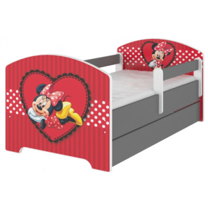 BabyBoo Dětská postel Disney s šuplíkem - Minnie Srdíčko, D19