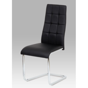 Autronic Jídelní židle černá koženka / chrom AC-1620 BK