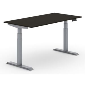 B2B Partner Výškově nastavitelný stůl, elektrický, 625-1275 mm, deska 1600x800 mm, wenge, šedá podnož + Záruka 7 let
