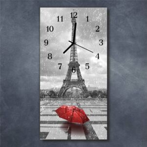 E-shop24, 60x30 cm, Hnn211178359 Nástěnné hodiny obrazové na skle - Deštník