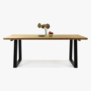 Luxusní stůl z masivu - černé ocelové nohy, Torino