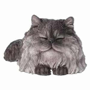 Kočka perská ležící zavřené oči polyresin šedá 35cm