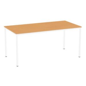 Jídelní stůl Versys s bílým podnožím RAL 9003, 160 x 80 x 74,3 cm, buk