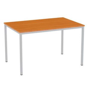 Jídelní stůl Versys se stříbrným podnožím RAL 9006, 120 x 80 x 74,3 cm, třešeň