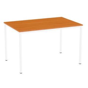 Jídelní stůl Versys s bílým podnožím RAL 9003, 120 x 80 x 74,3 cm, třešeň