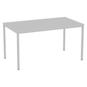 Jídelní stůl Versys se stříbrným podnožím RAL 9006, 140 x 80 x 74,3 cm, světle šedý