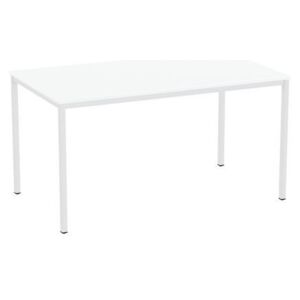 Jídelní stůl Versys se světle šedým podnožím RAL 7035, 140 x 80 x 74,3 cm, bílý