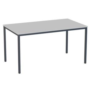 Jídelní stůl Versys s podnožím antracit RAL 7016, 140 x 80 x 74,3 cm, světle šedý