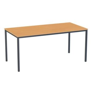 Jídelní stůl Versys s podnožím antracit RAL 7016, 160 x 80 x 74,3 cm, buk
