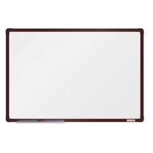 Bílá magnetická tabule boardOK 90 x 60 cm, hnědá