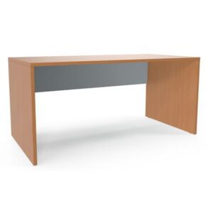 Kancelářský stůl Drum, 160 x 80 x 75 cm, rovné provedení, buk/šedý