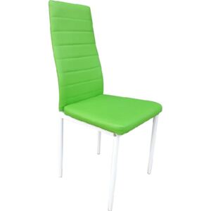 Tempo Kondela Židle, ekokůže zelená/ kov bíla, COLETA NOVA