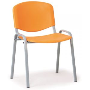 Plastová židle ISO - šedé nohy oranžová