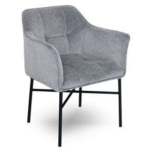 Židle čalouněné loft z podlokietnikami Valencia Pik - Tmavě šedý