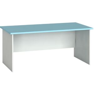 Kancelářský psací stůl PRIMO FLEXI, rovný 160 x 80 cm, bílá/azurová