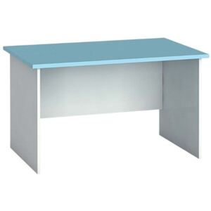 Kancelářský psací stůl PRIMO, rovný 120 x 80 cm, bílá/azurová