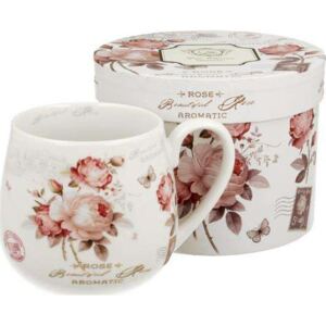 Paramit Porcelánový hrníček na čaj růžové růže - 430ml
