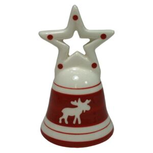 Zvonek keramický s držátkem hvězda