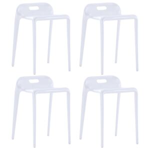 Stohovatelné stoličky 4 ks bílé plast