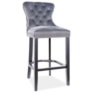 Barová židle AUGUSTUS H-1 Velvet, 50x114x42, černá/šedá