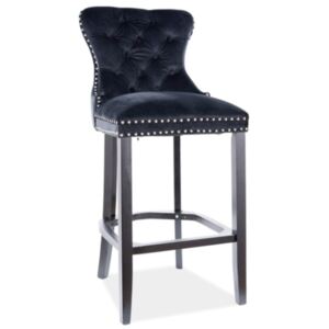 Barová židle AUGUSTUS H-1 Velvet, 50x114x42, černá
