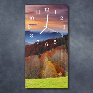 E-shop24, 60x30 cm, Hnn13188665 Nástěnné hodiny obrazové na skle - Krajina