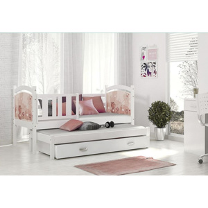 Dětská postel DOBBY P2 color s potiskem + matrace + rošt ZDARMA, 184x80, bílá/vzor 10