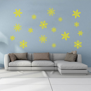 Snowflakes - samolepka na zeď Žlutá 50 x 35 cm