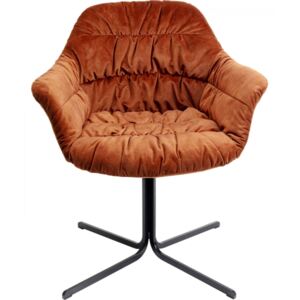 KARE DESIGN Červená čalouněná otočná židle Colmar