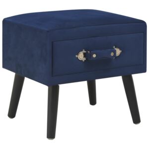Noční stolek modrý 40 x 35 x 40 cm samet