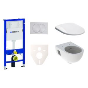 Závěsný set WC Geberit Selnova + modul Geberit Duofix s tlačítkem Delta 20 (bílá lesk)