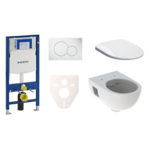 Závěsný set WC Geberit Selnova + modul Geberit Duofix s tlačítkem Sigma 01 (bílá mat)