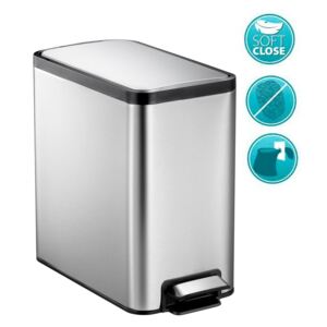 ECOSLIM odpadkový koš pedálový 8l, Soft Close, nerez mat