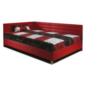 Čalouněná postel ELITE s čely a úložným prostorem 110x200cm červená