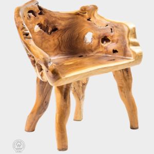 Nádherné dřevěné ručně vyráběné křeslo