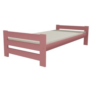 Dřevěná postel VMK 6D 90x200 borovice masiv - růžová