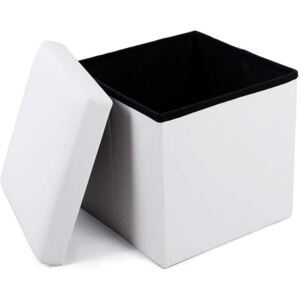 SONGMICS Úložný sedací box čalouněný skládací 38 cm bílý
