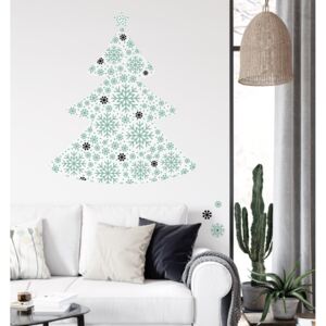 Samolepka na zeď Vánoční strom decorate Barva: pastel zelená - černá - pho136, Rozměr: vánoční stromek decorate L 60 x 64 cm