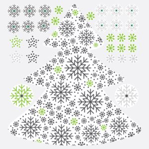 Samolepka na zeď Vánoční strom decorate Barva: pastel zelená - černá - pho136, Rozměr: vánoční stromek decorate S 29 x 31 cm