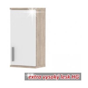 Koupelnová závěsná skříňka LESSY LI 04 dub sonoma/bílá vysoký lesk - TempoKondela