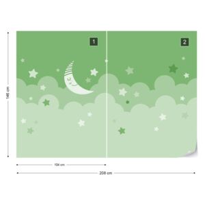 GLIX Fototapeta - Sleepy Skies in Green Vliesová tapeta - 208x146 cm
