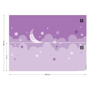 GLIX Fototapeta - Sleepy Skies in Purple Papírová tapeta - 254x184 cm