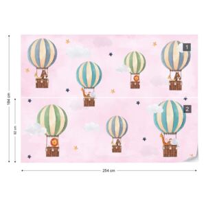 GLIX Fototapeta - Colored Baloons in Pink Papírová tapeta - 254x184 cm
