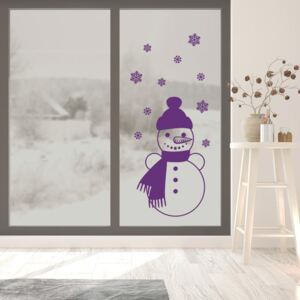 Sněhulák - samolepka na okno Fialová 50x90 cm
